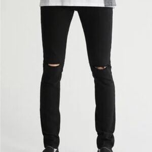 PacSun Black Ripped Stacked Skinny Jeans size 32X32.